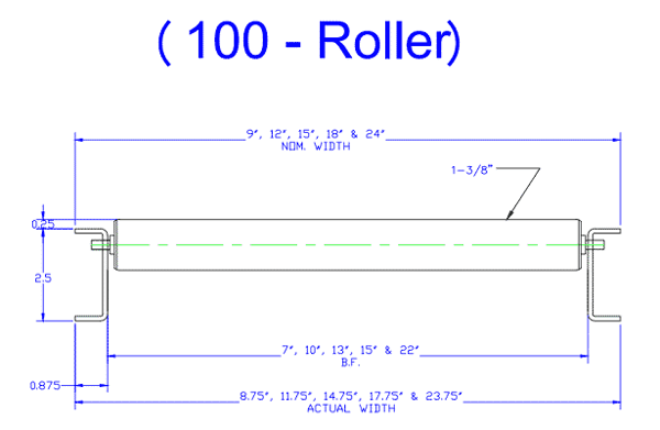 UNEX Heavy-Duty SpanTrack Carton Flow Roller Drawing