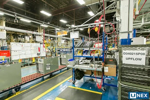 UNEX Flow Cell Workstation on the assembly line at Trane