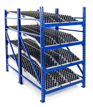 UNEX Roller Rack gravity flow rack