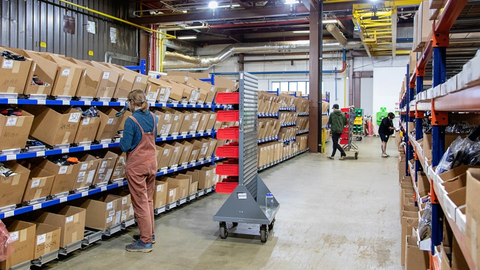 carton flow in an ecommerce fulfillment center