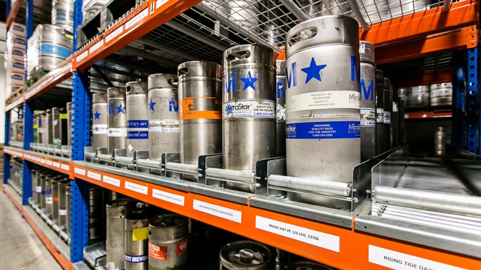 spantrack carton flow keg flow for beverage distribution