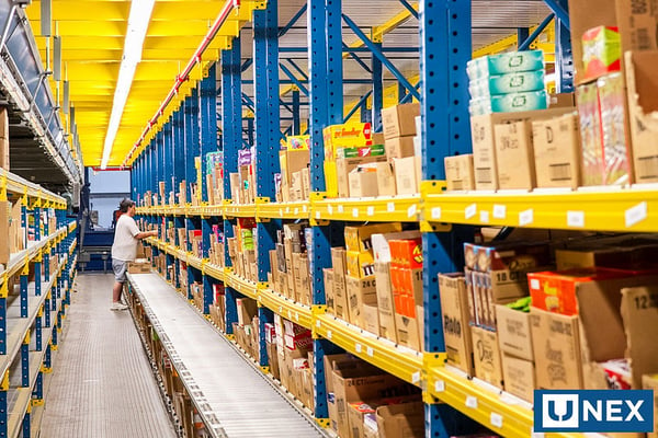 UNEX carton flow storage for warehousing