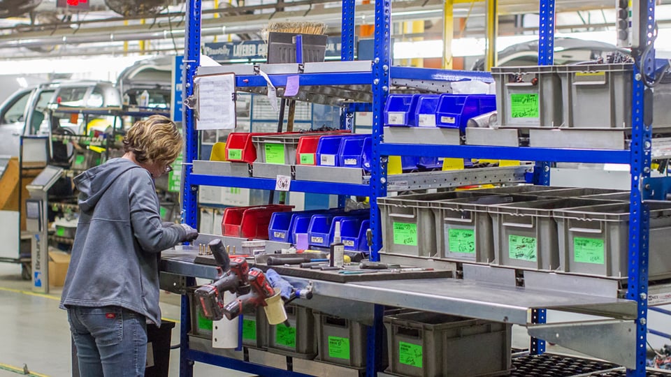 ergonomic industrial workstation for manufacturing assembly